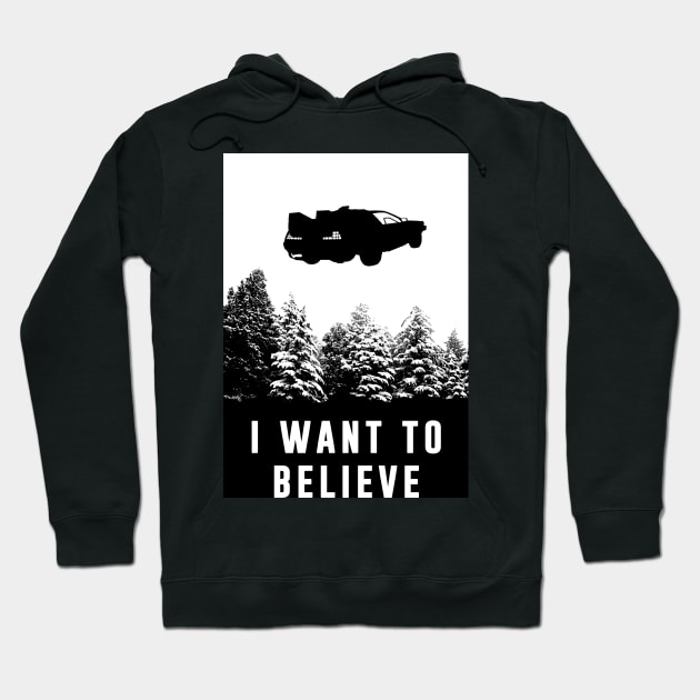 I want to believe Delorean Hoodie by Meca-artwork